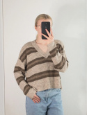 Na-kd sweter w paski L z dekoltem V blogerski Pinterest