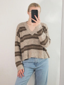 Na-kd sweter w paski L z dekoltem V blogerski Pinterest