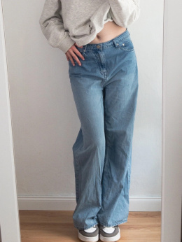 Weekday Ace jeansy z szerokimi dogrywkami vintage retro L flare dzwony pinterest