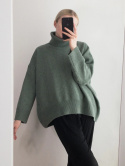 Sweter szeroki Pinterest M H&M z domieszką wełny oversize boxy