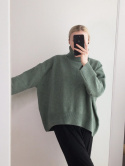 Sweter szeroki Pinterest M H&M z domieszką wełny oversize boxy