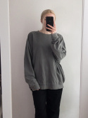 Weekday M oversize washed crewneck bluza w stylu vintage retro boxy szeroka