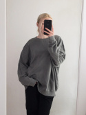 Weekday M oversize washed crewneck bluza w stylu vintage retro boxy szeroka