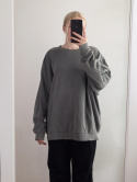 Weekday M oversize washed crewneck bluza w stylu vintage retro boxy szeroka