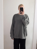 Weekday M oversize washed crewneck bluza w stylu vintage retro boxy szeroka