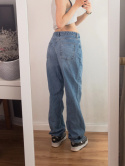 Jeansy baggy duże L Pinterest luźne spodnie jeansowe hip hop vintage retro