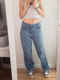 Jeansy baggy duże L Pinterest luźne spodnie jeansowe hip hop vintage retro