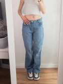 Jeansy baggy duże L Pinterest luźne spodnie jeansowe hip hop vintage retro